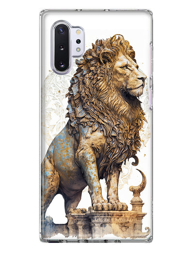 Samsung Galaxy Note 10 Plus Ancient Lion Sculpture Hybrid Protective Phone Case Cover