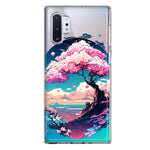 Samsung Galaxy Note 10 Plus Kawaii Manga Pink Cherry Blossom Japanese Sky Floral Ocean Hybrid Protective Phone Case Cover