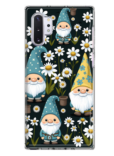 Samsung Galaxy Note 10 Plus Cute White Daisies Gnomes Flowers Floral Double Layer Phone Case Cover