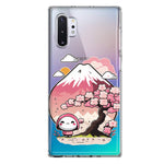 Samsung Galaxy Note 10 Plus Kawaii Manga Pink Cherry Blossom Fuji Mountain Mochi Girl Hybrid Protective Phone Case Cover