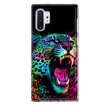 Samsung Galaxy Note 10 Neon Rainbow Glow Colorful Leopard Hybrid Protective Phone Case Cover