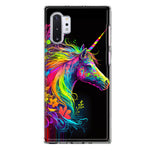 Samsung Galaxy Note 10 Neon Rainbow Glow Unicorn Floral Hybrid Protective Phone Case Cover