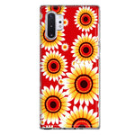 Samsung Galaxy Note 10 Yellow Sunflowers Polkadot on Red Double Layer Phone Case Cover