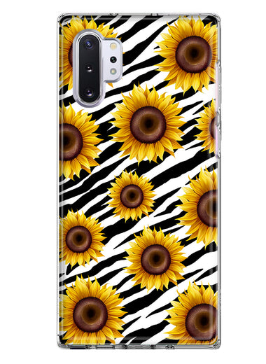 Samsung Galaxy Note 10 Plus White Zebra Sunflowers Polkadots Double Layer Phone Case Cover