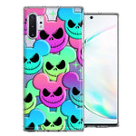 Samsung Galaxy Note 10 Bright Rainbow Nightmare Skulls Spooky Season Halloween Design Double Layer Phone Case Cover