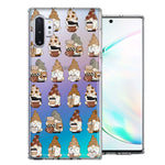 Samsung Galaxy Note 10 Cute Morning Coffee Lovers Gnomes Characters Drip Iced Latte Americano Espresso Brown Double Layer Phone Case Cover