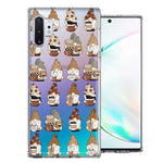 Samsung Galaxy Note 10 Plus Cute Morning Coffee Lovers Gnomes Characters Drip Iced Latte Americano Espresso Brown Double Layer Phone Case Cover