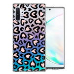 Samsung Galaxy Note 10 Cute Pink Leopard Print Hearts Valentines Day Love Double Layer Phone Case Cover