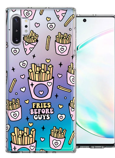 Samsung Galaxy Note 10 Plus Cute Valentine Pink Love Hearts Fries Before Guys Double Layer Phone Case Cover