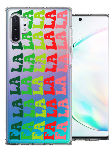 Samsung Galaxy Note 10 Plus Deck The Halls Christmas Carol Falala Festive Lyric Vintage 70s Letters Double Layer Phone Case Cover