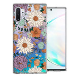 Samsung Galaxy Note 10 Feminine Classy Flowers Fall Toned Floral Wallpaper Style Double Layer Phone Case Cover