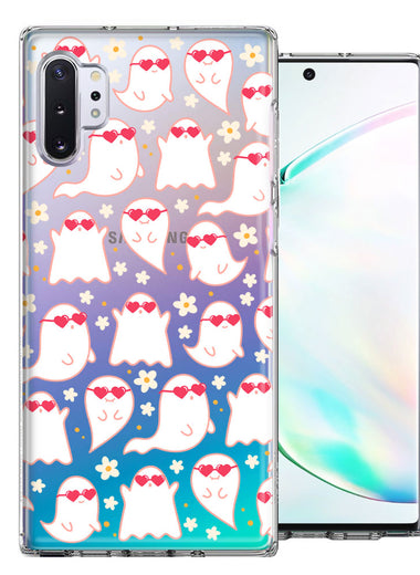 Samsung Galaxy Note 10 Plus Floating Heart Glasses Love Ghosts Vaneltines Day Cutie Daisy Double Layer Phone Case Cover