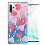 Samsung Galaxy Note 10 Plus Heart Suckers Lollipop Valentines Day Candy Lovers Double Layer Phone Case Cover