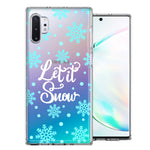 Samsung Galaxy Note 10 Christmas Holiday Let It Snow Winter Blue Snowflakes Design Double Layer Phone Case Cover