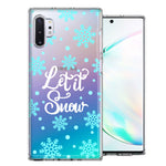 Samsung Galaxy Note 10 Plus Christmas Holiday Let It Snow Winter Blue Snowflakes Design Double Layer Phone Case Cover