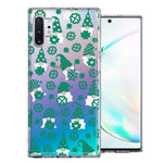 Samsung Galaxy Note 10 Lucky Green St Patricks Day Cute Gnomes Shamrock Polkadots Double Layer Phone Case Cover