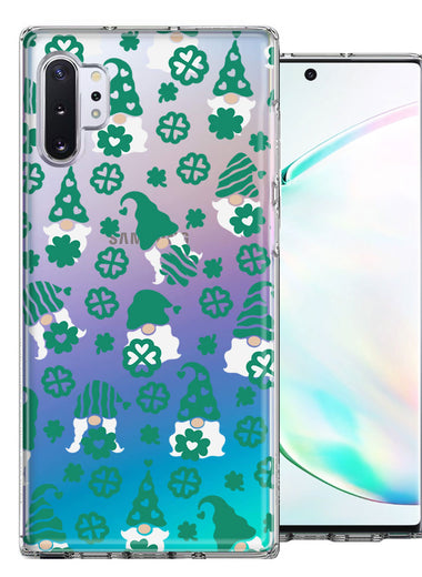 Samsung Galaxy Note 10 Plus Lucky Green St Patricks Day Cute Gnomes Shamrock Polkadots Double Layer Phone Case Cover