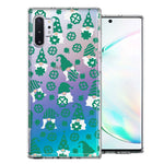 Samsung Galaxy Note 10 Plus Lucky Green St Patricks Day Cute Gnomes Shamrock Polkadots Double Layer Phone Case Cover