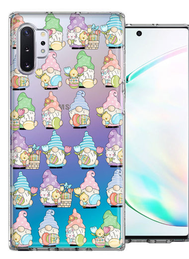 Samsung Galaxy Note 10 Plus Pastel Easter Cute Gnomes Spring Flowers Eggs Holiday Seasonal Double Layer Phone Case Cover