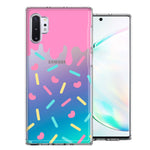 Samsung Galaxy Note 10 Pink Drip Frosting Cute Heart Sprinkles Kawaii Cake Design Double Layer Phone Case Cover
