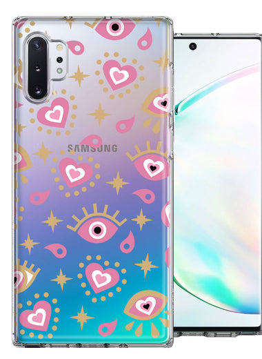 Samsung Galaxy Note 10 Plus Pink Evil Eye Lucky Love Law Of Attraction Design Double Layer Phone Case Cover