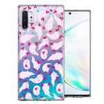 Samsung Galaxy Note 10 Plus Pink Happy Swimming Axolotls Polka Dots Double Layer Phone Case Cover