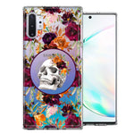 Samsung Galaxy Note 10 Romance Is Dead Valentines Day Halloween Skull Floral Autumn Flowers Double Layer Phone Case Cover