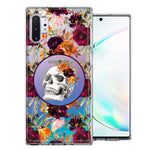 Samsung Galaxy Note 10 Plus Romance Is Dead Valentines Day Halloween Skull Floral Autumn Flowers Double Layer Phone Case Cover