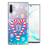 Samsung Galaxy Note 10 Winter Joy Snow Peppermint Candy Cane Heart Festive Christmas Double Layer Phone Case Cover