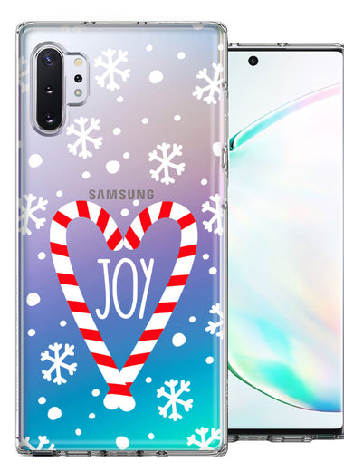 Samsung Galaxy Note 10 Plus Winter Joy Snow Peppermint Candy Cane Heart Festive Christmas Double Layer Phone Case Cover