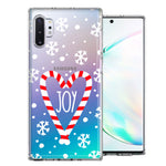 Samsung Galaxy Note 10 Plus Winter Joy Snow Peppermint Candy Cane Heart Festive Christmas Double Layer Phone Case Cover