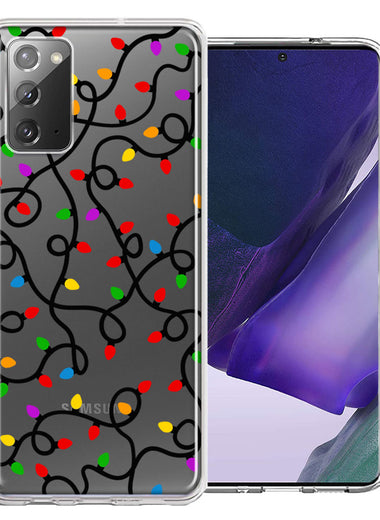 Samsung Galaxy Note 20 Colorful Nostalgic Vintage Christmas Holiday Winter String Lights Design Double Layer Phone Case Cover