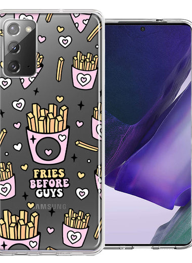 Samsung Galaxy Note 20 Cute Valentine Pink Love Hearts Fries Before Guys Double Layer Phone Case Cover