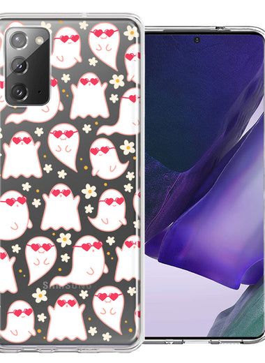 Samsung Galaxy Note 20 Floating Heart Glasses Love Ghosts Vaneltines Day Cutie Daisy Double Layer Phone Case Cover