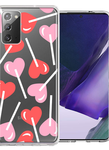 Samsung Galaxy Note 20 Heart Suckers Lollipop Valentines Day Candy Lovers Double Layer Phone Case Cover