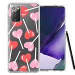 Samsung Galaxy Note 20 Heart Suckers Lollipop Valentines Day Candy Lovers Double Layer Phone Case Cover