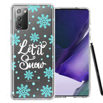 Samsung Galaxy Note 20 Christmas Holiday Let It Snow Winter Blue Snowflakes Design Double Layer Phone Case Cover