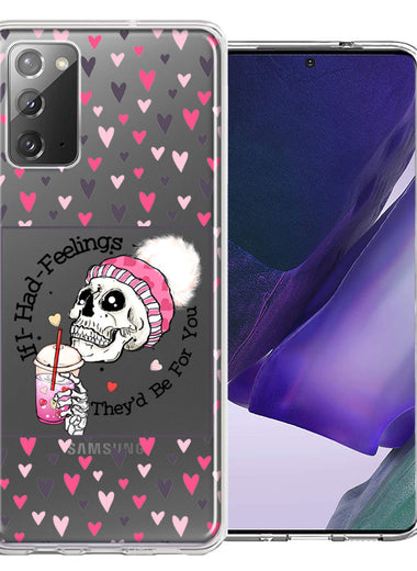 Samsung Galaxy Note 20 Pink Dead Valentine Skull Frap Hearts If I had Feelings They'd Be For You Love Double Layer Phone Case Cover