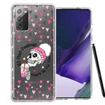 Samsung Galaxy Note 20 Pink Dead Valentine Skull Frap Hearts If I had Feelings They'd Be For You Love Double Layer Phone Case Cover