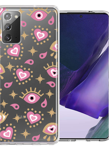 Samsung Galaxy Note 20 Pink Evil Eye Lucky Love Law Of Attraction Design Double Layer Phone Case Cover