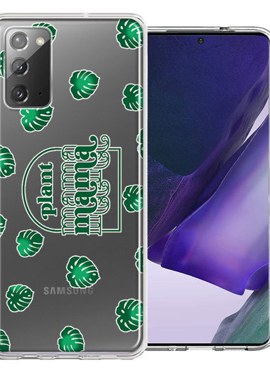 Samsung Galaxy Note 20 Plant Mama Houseplant Lover Monstera Tropical Leaf Green Design Double Layer Phone Case Cover