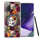 Samsung Galaxy Note 20 Romance Is Dead Valentines Day Halloween Skull Floral Autumn Flowers Double Layer Phone Case Cover