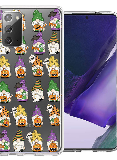 Samsung Galaxy Note 20 Spooky Halloween Gnomes Cute Characters Holiday Seasonal Pumpkins Candy Ghosts Double Layer Phone Case Cover