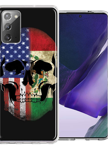 Samsung Galaxy Note 20 US Mexico Flag Skull Double Layer Phone Case Cover