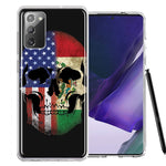 Samsung Galaxy Note 20 US Mexico Flag Skull Double Layer Phone Case Cover