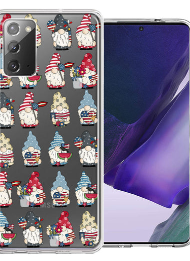 Samsung Galaxy Note 20 USA Fourth Of July American Summer Cute Gnomes Patriotic Parade Double Layer Phone Case Cover