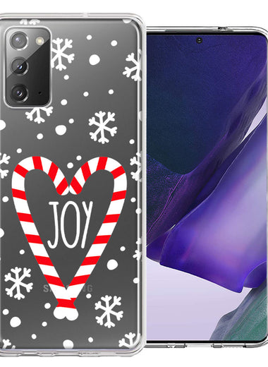Samsung Galaxy Note 20 Winter Joy Snow Peppermint Candy Cane Heart Festive Christmas Double Layer Phone Case Cover