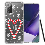Samsung Galaxy Note 20 Winter Joy Snow Peppermint Candy Cane Heart Festive Christmas Double Layer Phone Case Cover