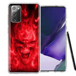 Samsung Galaxy Note 20 Red Flaming Skull Double Layer Phone Case Cover