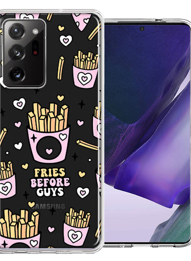 Samsung Galaxy Note 20 Ultra Cute Valentine Pink Love Hearts Fries Before Guys Double Layer Phone Case Cover